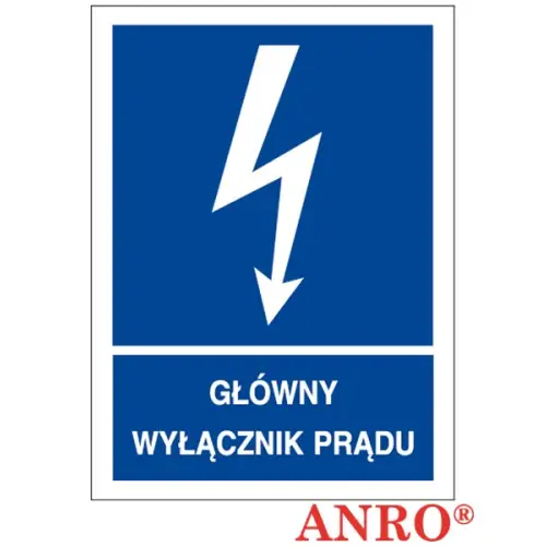 Znak elektryczny „Główny wyłącznik prądu” Z-20EIA